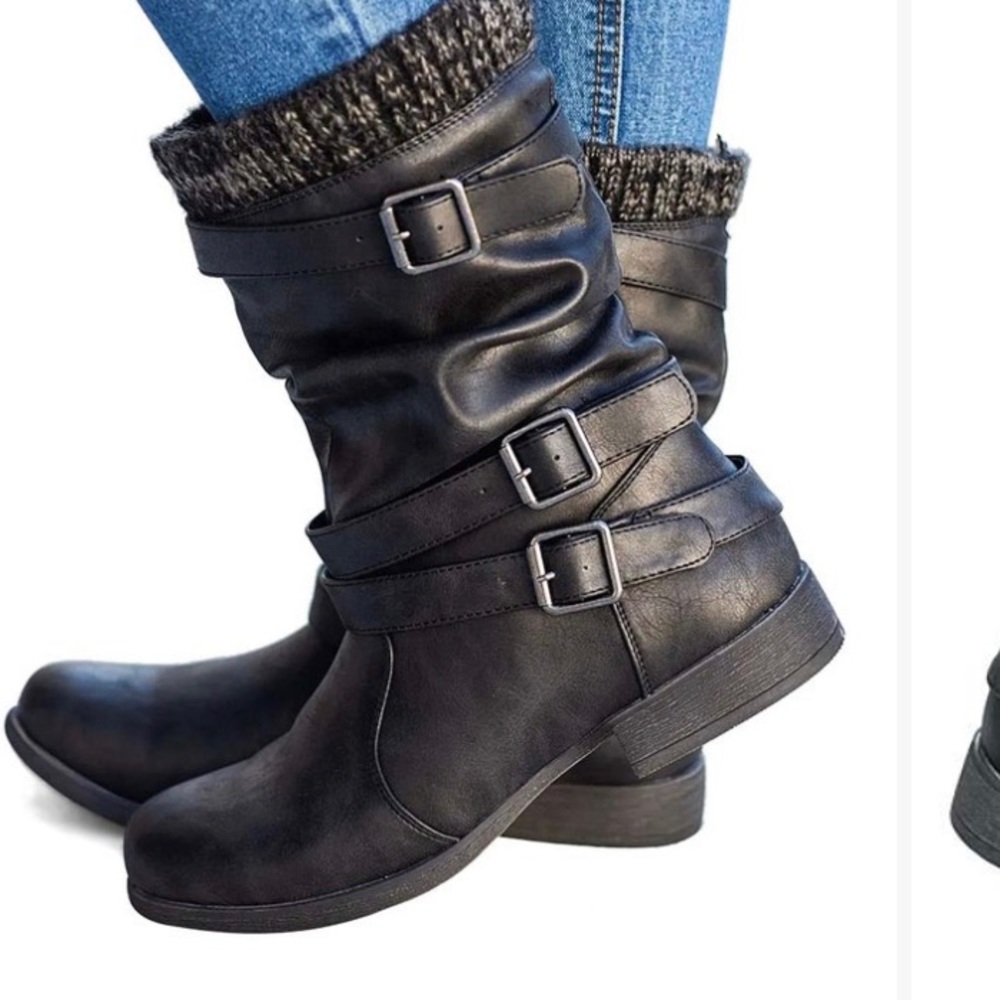 Black sock accent boot